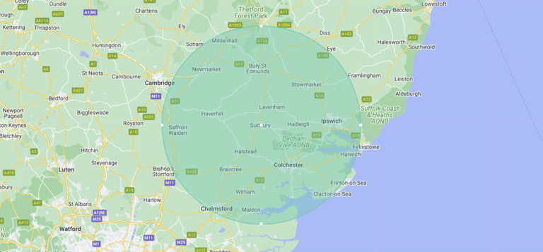 a local cleaning company showing the areas we cover