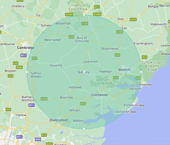a local cleaning company showing the areas we cover